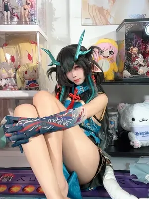 白栎Shirly - 明日方舟 夕 染尘烟旗袍_083_wqlg