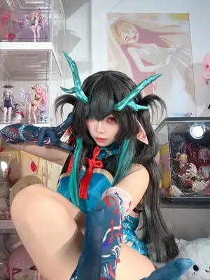 白栎Shirly - 明日方舟 夕 染尘烟旗袍_084_qxuc