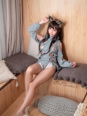 蠢沫沫 - 灰露背毛衣_024