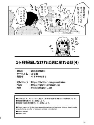 [みら国 (やすみみらきち)] 1ヶ月妊娠しなければ男に戻れる話(4) [DL版]_32_heln