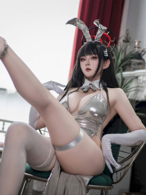 Natsuko夏夏子 - 蔚蓝档案 调月莉音 银礼服_34_docn