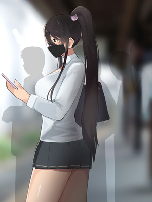 [ふたわーくす] 高身長でクールなロングポニテ美少女JKにゆめかわ衣装を着せて褒めまくる_214_cttk