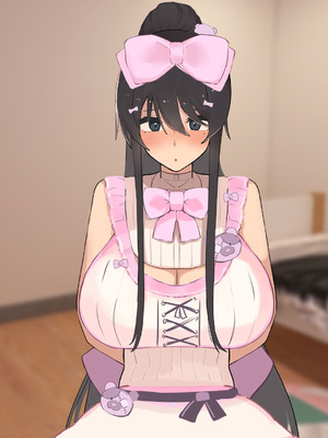 [ふたわーくす] 高身長でクールなロングポニテ美少女JKにゆめかわ衣装を着せて褒めまくる_336_btto