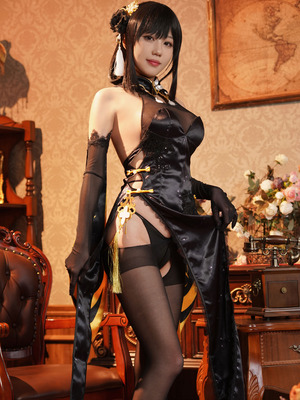 无影喵喵Ghost（影子喵Ghost） - 碧蓝航线 镇海 黑旗袍_040_ajul