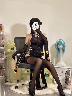 无影喵喵Ghost（影子喵Ghost） - 碧蓝航线 镇海 黑旗袍_125_mluv