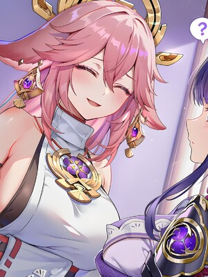 [Pixiv] 青德坊 - 紫电映幽笼，狐诱樱庭月隐踪，空蝉破云穹——雷电将军&nbsp;&nbsp; 八重神子 (107479500) [Ai generated] [Uncensored]_004_Raiden_Yae_4