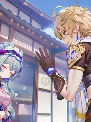 [Pixiv] 青德坊 - 紫电映幽笼，狐诱樱庭月隐踪，空蝉破云穹——雷电将军&nbsp;&nbsp; 八重神子 (107479500) [Ai generated] [Uncensored]_012_Raiden_Yae_12