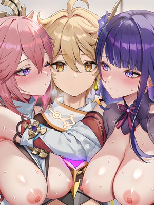 [Pixiv] 青德坊 - 紫电映幽笼，狐诱樱庭月隐踪，空蝉破云穹——雷电将军&nbsp;&nbsp; 八重神子 (107479500) [Ai generated] [Uncensored]_058_Raiden_Yae_58