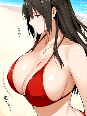 [ぶるん] 橘一家 ビーチで水着姿の親子 [AI生成]_0300