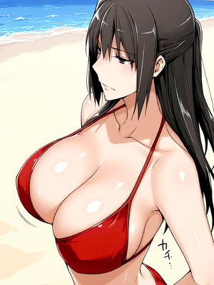 [ぶるん] 橘一家 ビーチで水着姿の親子 [AI生成]_0310