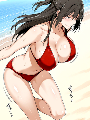 [ぶるん] 橘一家 ビーチで水着姿の親子 [AI生成]_0315