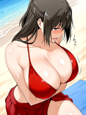 [ぶるん] 橘一家 ビーチで水着姿の親子 [AI生成]_0317