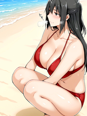 [ぶるん] 橘一家 ビーチで水着姿の親子 [AI生成]_0318