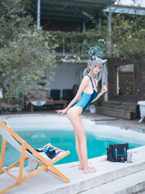 九柒喵 - 蔚蓝档案 砂狼白子泳装_34_qtna