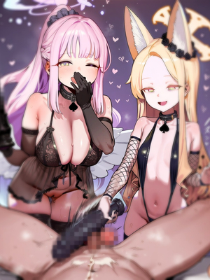 [EZNTR] 圣娅&未花♥一夜即堕 BBC NTR BDSM [Chinese] [AI Generated]