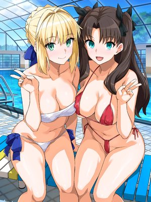 [ろいやるびっち (haruhisky)]セイバーさん ヤリモクナンパ待ち プール編+温泉編(Fate／stay night)[中国翻訳][疏碼][路人漢化][DL版]_003