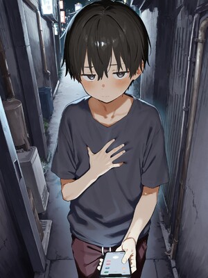 [大トロ定食] クール系黒髪ギャルとマゾ責め援交エッチする話 [AI Generated]_011