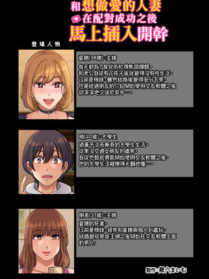 [舞六まいむ] ヤリモク人妻とマッチングして即ハメSEX｜和想做愛的人妻在配對成功之後馬上插入開幹 [中文] [無修正]_0002