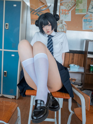炸虾球耶呜 - 蔚蓝档案 妃咲 制服_38_cian