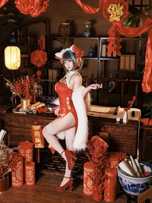 阿雪雪_yuki - 碧蓝航线 柴郡 新年旗袍_04_wqwu
