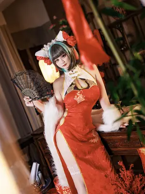 阿雪雪_yuki - 碧蓝航线 柴郡 新年旗袍_06_ymjd