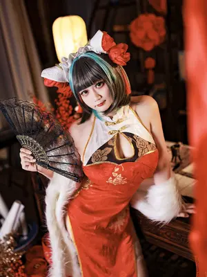 阿雪雪_yuki - 碧蓝航线 柴郡 新年旗袍_07_ardd