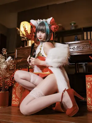 阿雪雪_yuki - 碧蓝航线 柴郡 新年旗袍_09_psos