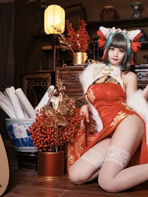 阿雪雪_yuki - 碧蓝航线 柴郡 新年旗袍_11_xntl