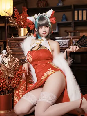 阿雪雪_yuki - 碧蓝航线 柴郡 新年旗袍_12_pefo