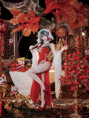 Bangni邦尼 - 碧蓝航线 柴郡新春旗袍_02_miak