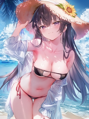 [Shinkualtt] 周防有希ビーチ和輪姦 [AI Generated]