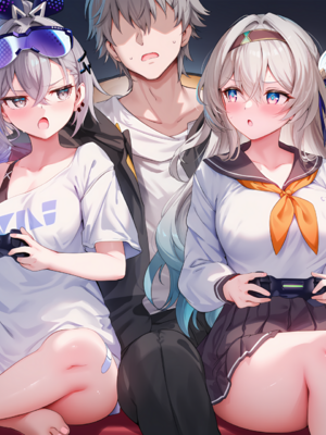 [Shinkualtt] 銀狼と流萤の3Pゲーム [AI Generated]