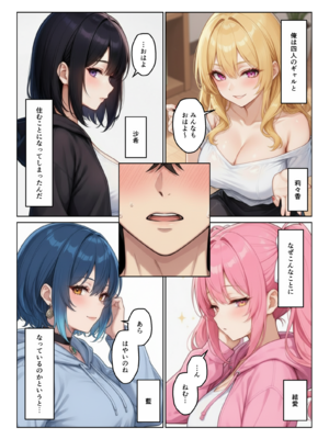 [ヌキっぱなし] ギャルとシェアハウス ギャル4人に囲まれた俺のハーレム生活 [AI生成]_003