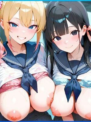 [ぱにぱに] 雨宿りのバス停で学園美女と濡れ透けSEXした話 [AI Generated]