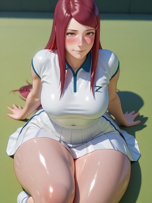 [ul7990] Kushina Uzumaki (Naruto) tennis gif [AI Generated]