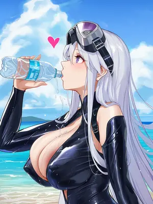 [AI小松鸟] 白鹰海滩的盛夏，与企业老婆的涟漪情忆❤️(堕初) (完堕)_005__146340073_p5