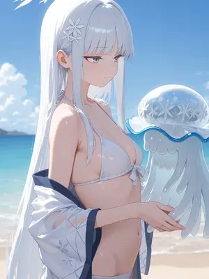 [餡掛けなめこ] - 御稜 ナグサ 水着[AI Generated]_011