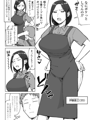 [三崎 (悪天候)] バイト先のいつも機嫌悪そうなツリ目の先輩主婦（35歳）を飲み会で介抱したら、実は夫とご無沙汰な超つよ性欲で、敏感な巨乳と巨尻をハメまくった話 [DL版]_0003
