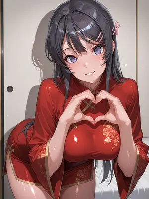 (Oki Senpai)&nbsp;&nbsp;&nbsp;&nbsp; 桜島麻衣 Sakurajima Mai China Dress_004_Mai_4