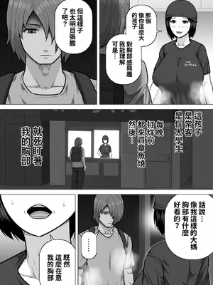 [アスタローサン (タカサキジロー)] たこ焼き屋のおばさん(40歳)が常連客の男子学生におっぱい(垂れ気味)を見せた結果 [中文翻譯]_0004