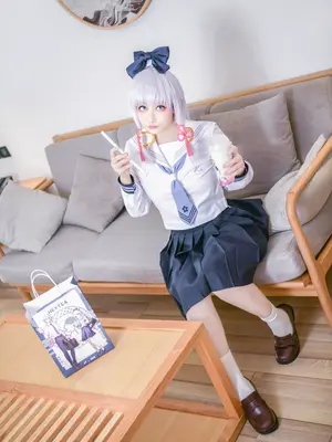 章鱼娘 (Zhangyu niang) cosplay Ayaka Kamisato - Genshin Impact_001