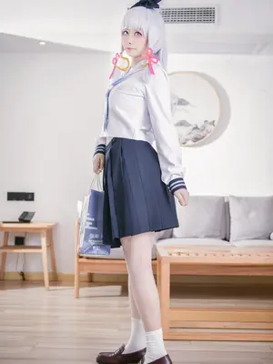 章鱼娘 (Zhangyu niang) cosplay Ayaka Kamisato - Genshin Impact_005