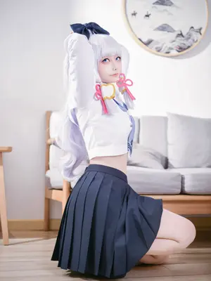 章鱼娘 (Zhangyu niang) cosplay Ayaka Kamisato - Genshin Impact_006
