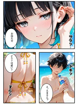 (同人CG集) [あやまちの果実] 陰キャの俺2人の巨乳ギャルに誘われて海で中出しセックスしまくった話 [AI生成]_009