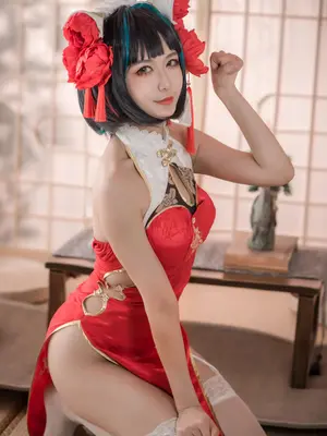 源纱希喵喵喵 - 碧蓝航线 柴郡 红色旗袍_0008