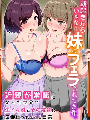 [NCP] 朝起きたらいきなり妹にフェラされてた件。近親が常識になった世界で生イキ妹とその友達にご奉仕されまくる日常