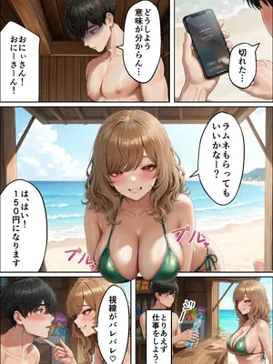 (同人CG集) [妄想体験コミック@MTコミック] 海の家バイトに行ったら、ギャル専用プライベートビーチで逆ナンされまくった話 [AI生成]_006